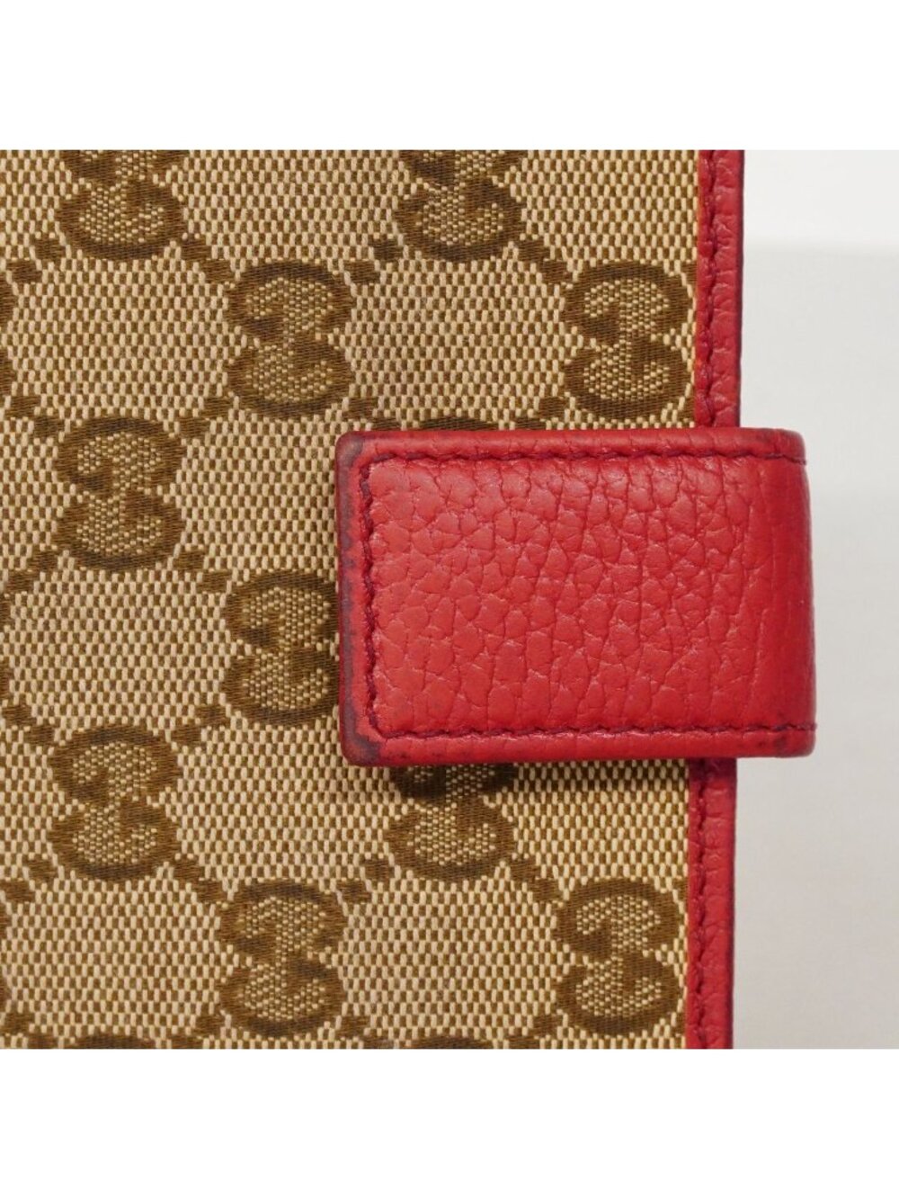 Gucci Wallet GG Canvas Beige Red Gold - Picture 9 of 10